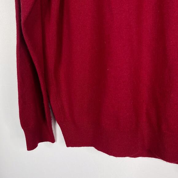 John W Nordstrom Mens Medium M Red Cashmere V Neck Sweater Pullover Knit Luxe - Picture 5 of 7